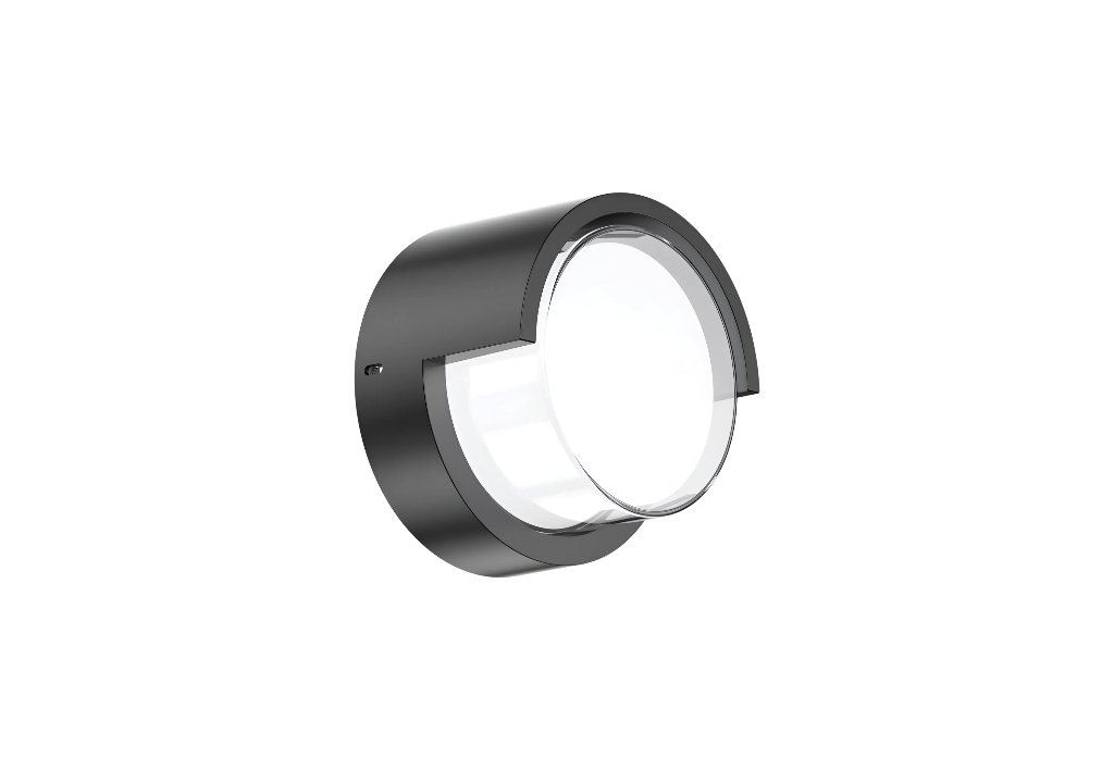 Candeeiro LED de Parede Redondo Preto